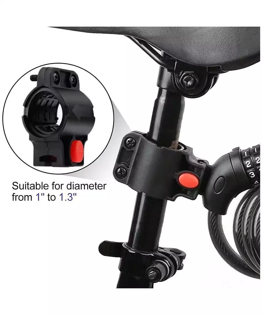 BATFOX Bike Lock, 5.6 Ft Bicycle Cable, High Security 5 Digit Resettable Combination Coiling Bike Lock, Ultra-Strong Anti Theft Cable with Bracket 7