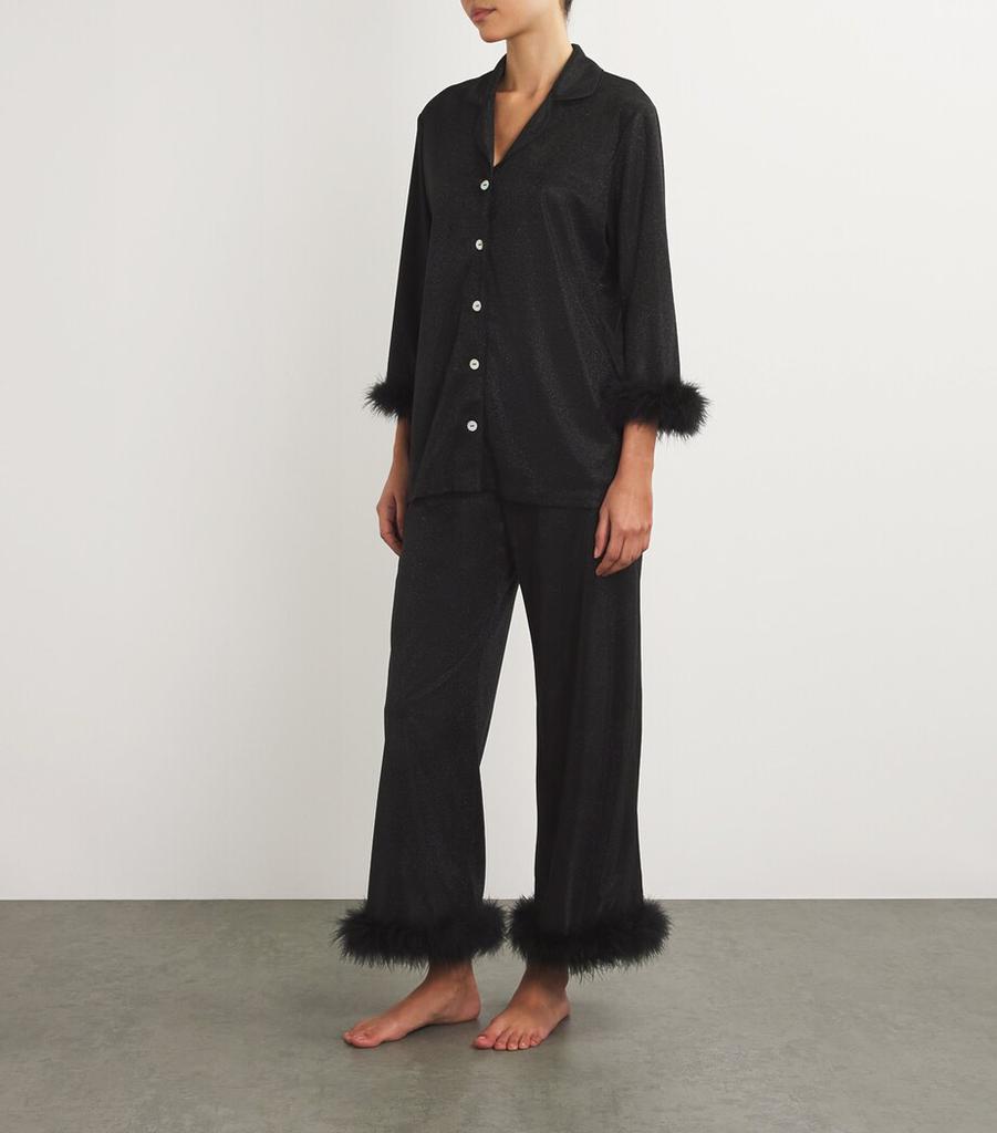 GILDA & PEARL Feather-Trim Sparkling Starlet Pyjama Set