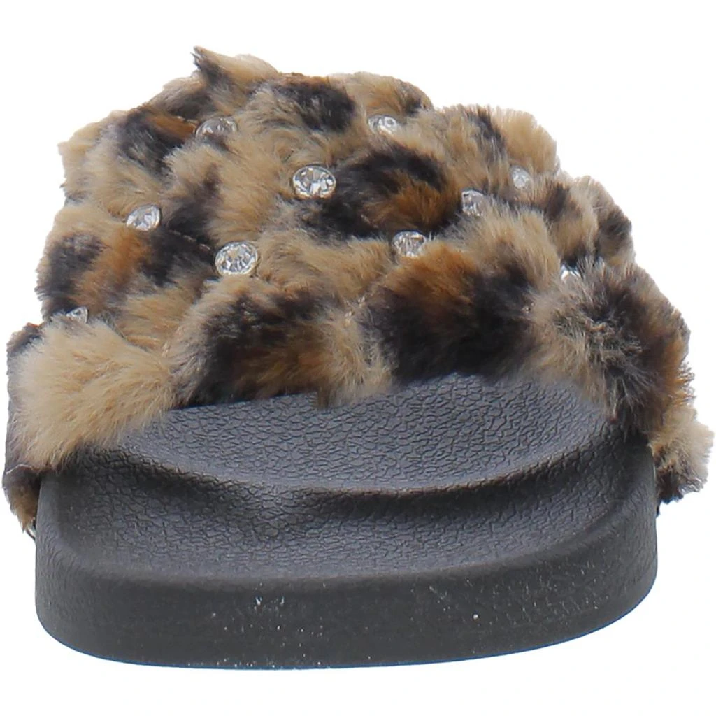 Bebe Faryn Womens Faux Fur Slides Slide Sandals 4