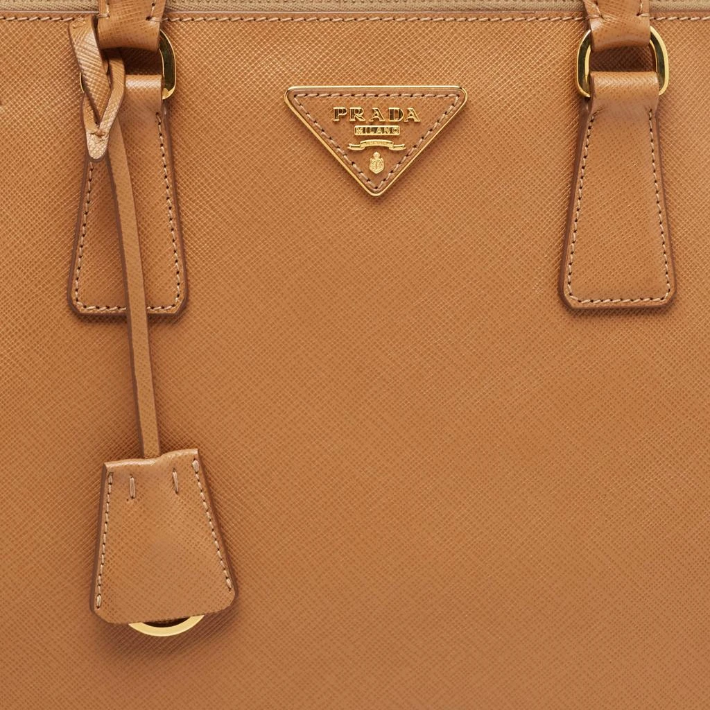 Prada Prada Brown Saffiano Lux Leather Large Double Zip Tote 5