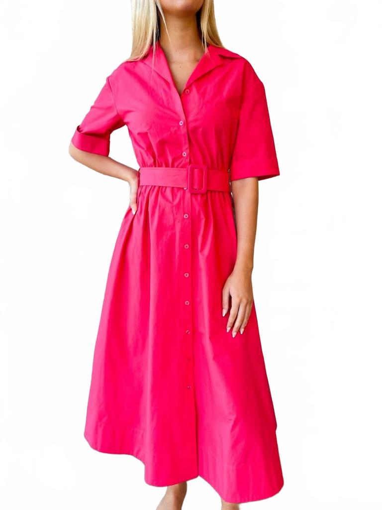 Rosie Assoulin Jane Shirt Dress In Magenta