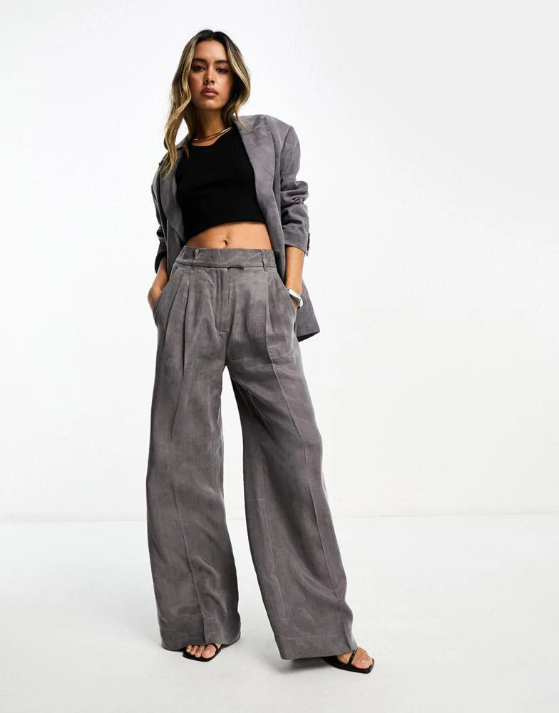 ALL SAINTS AllSaints Elle tapered flare trousers in grey 1