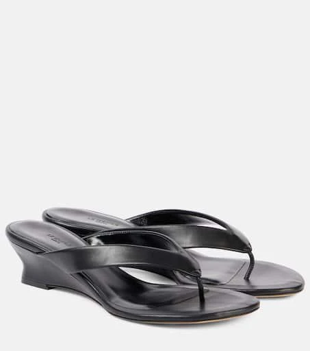 Le Monde beryl Leather wedge sandals 1