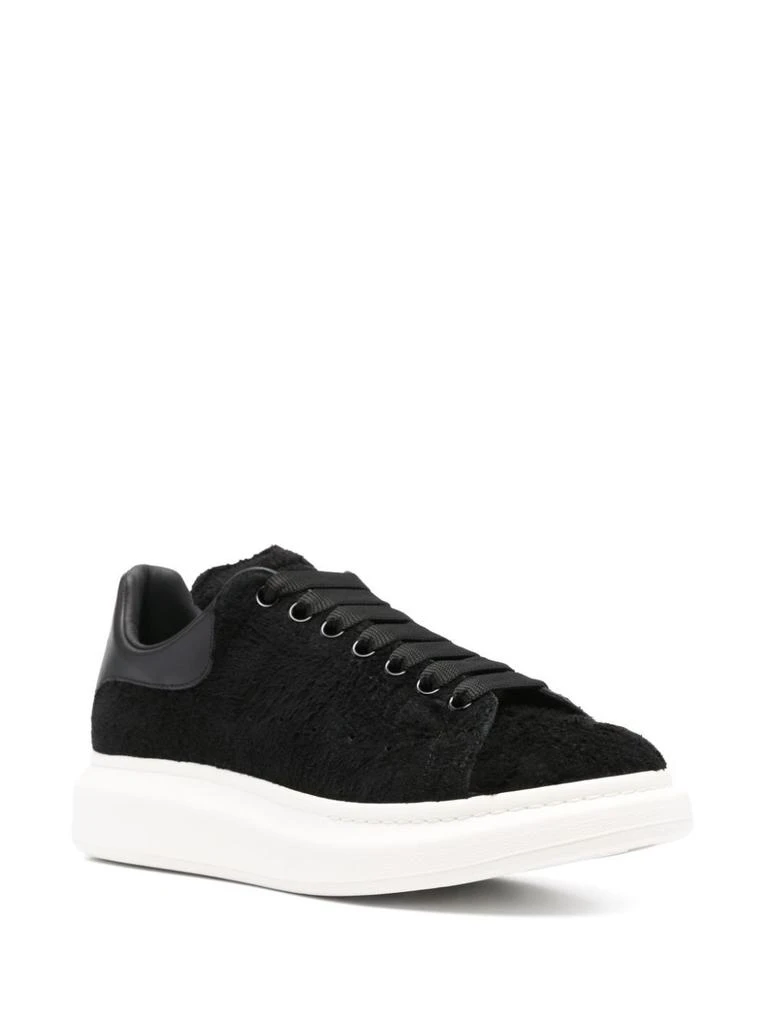 Alexander McQueen BLACK LEATHER SNEAKERS WITH BLACK LEATHER HEEL 2
