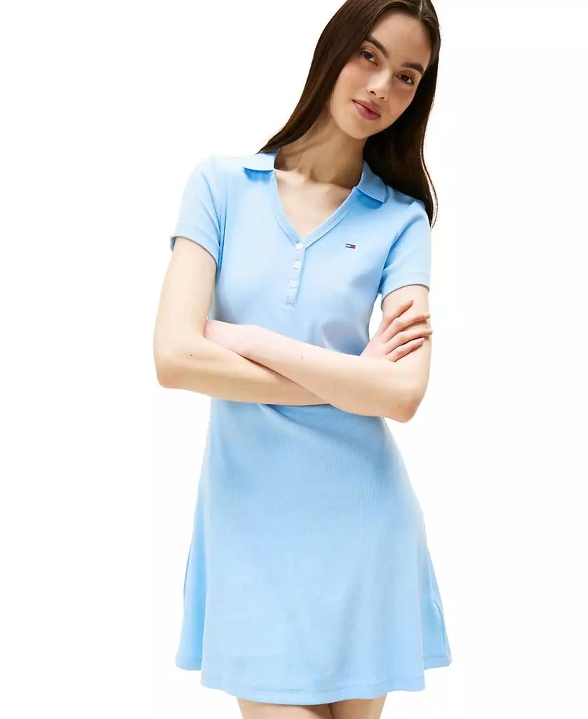 Tommy Jeans Women's Fit & Flare Ribbed Polo Dress 1