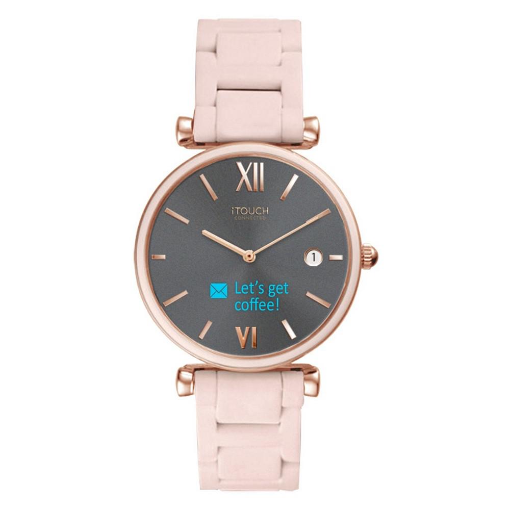 iTouch Connected Women's Hybrid Smartwatch Fitness Tracker: Rose Gold Case with Blush Metal Strap 38mm