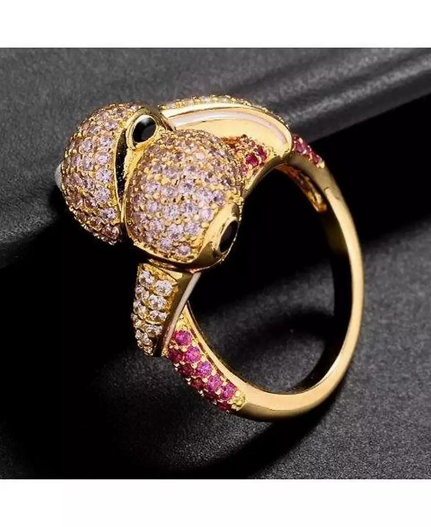 Noir Pink Cubic Zirconia Flamingo Ring