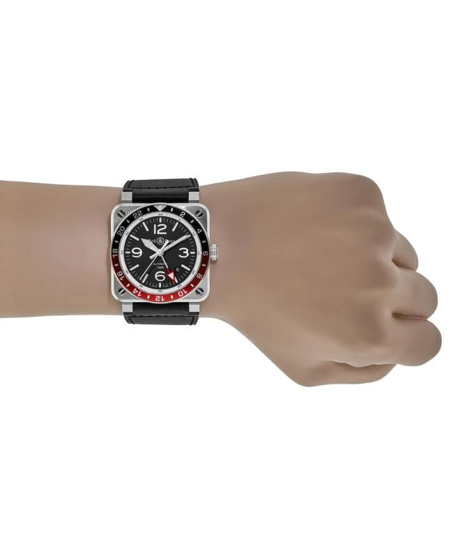 Bell & Ross Bell & Ross BR 03-93 GMT Black Dial Leather Strap Men's Watch BR0393-BL-ST/SCA 2