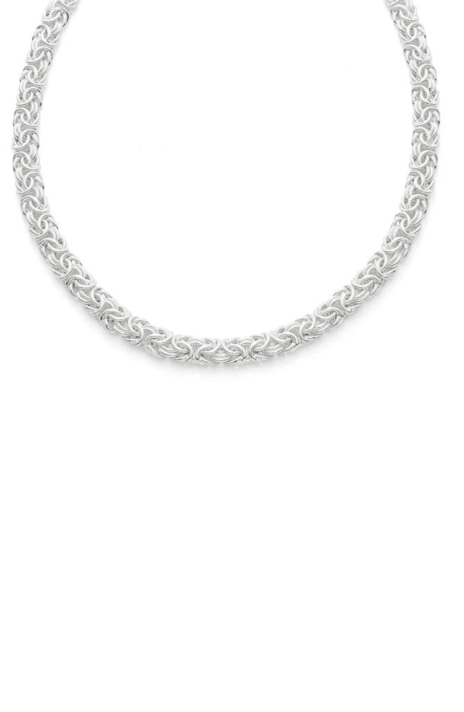 FZN Sterling Silver Byzantine Chain Necklace