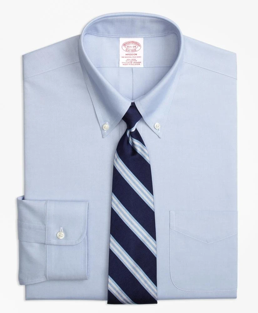 Brooks Brothers Stretch Madison Relaxed-Fit Dress Shirt, Non-Iron Pinpoint Button-Down Collar 1