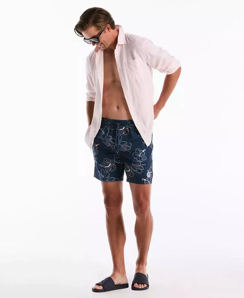 Original Penguin Men
s Hibiscus Flower Print Swim Trunks 3