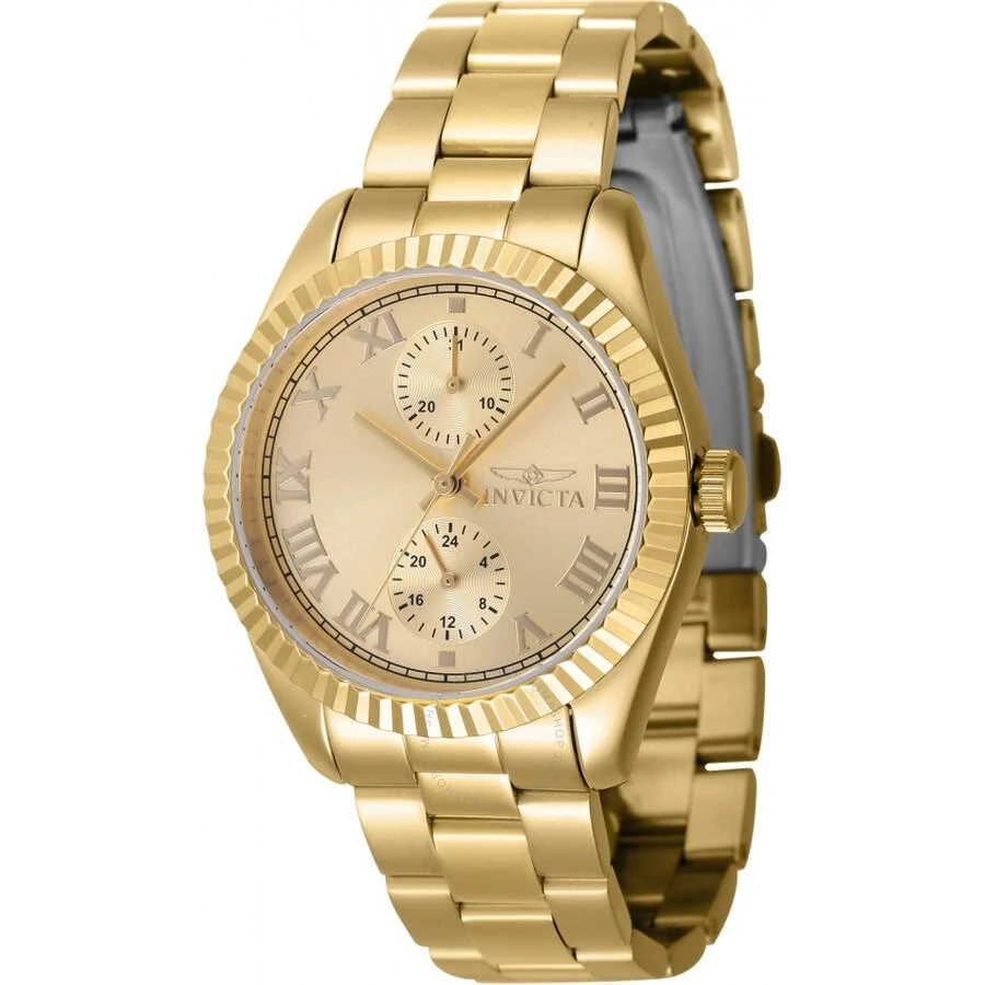 Invicta Specialty GMT Quartz Gold Dial Ladies Watch 47445 1