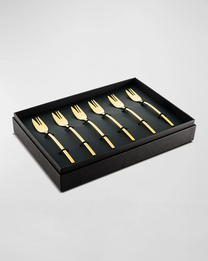 Mepra Due Ice Oro 6-Piece Cake Fork Set 1