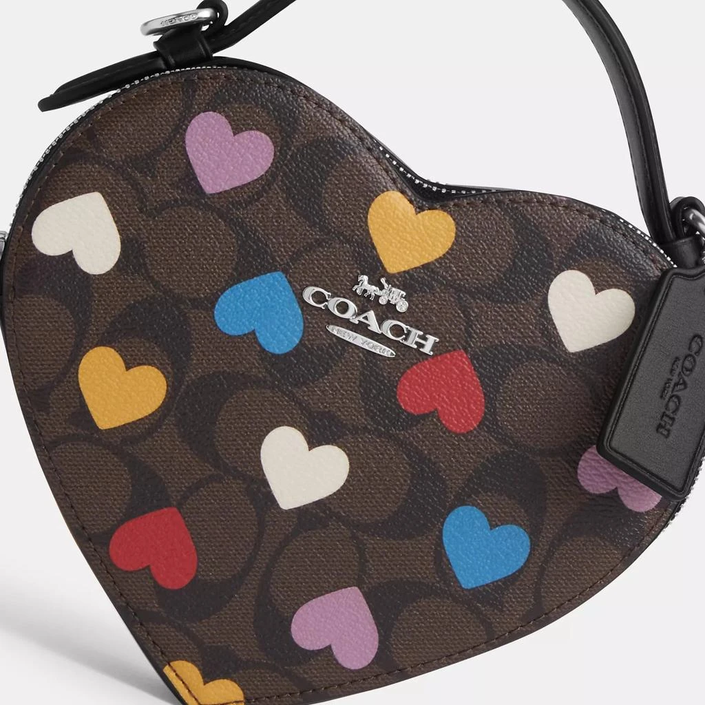 Coach Outlet Coach Outlet Heart Crossbody In Signature Canvas With Heart Print 2