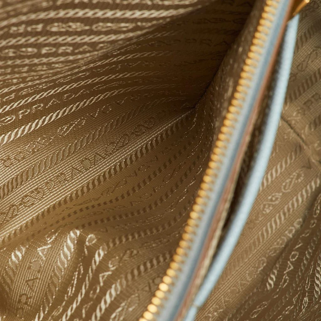 Prada Prada Light Blue/White Saffiano Lux Leather Large Shopper Tote 14