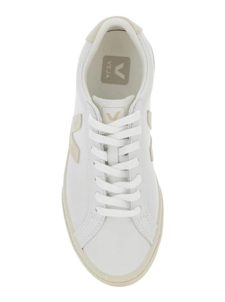 Veja 'Esplar' White Low Top Sneakers With Logo Detail On The Side And Logo Lettering On The Heel In Leather Unisex 4