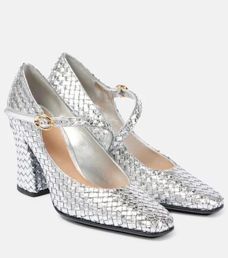 Bottega Veneta Step metallic leather Mary Jane pumps 1