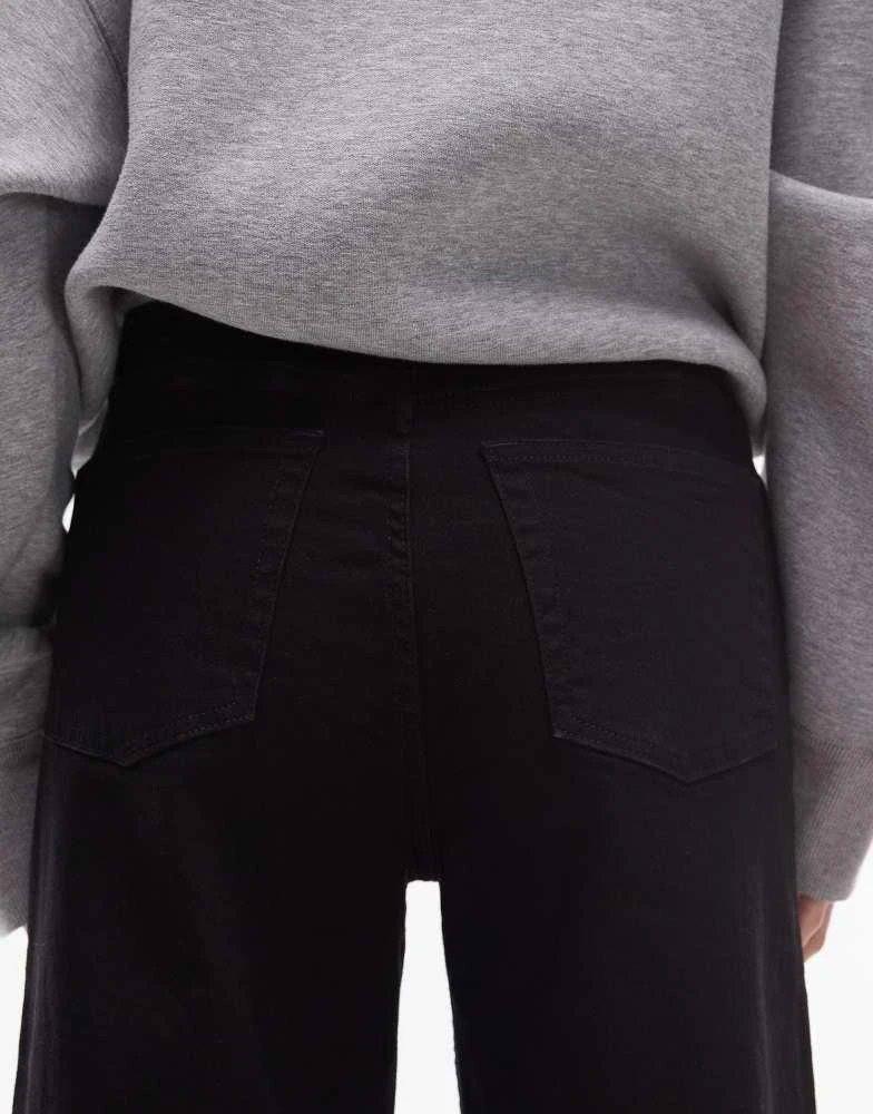 & Other Stories & Other Stories stretch wide leg cropped jeans in black rinse 4