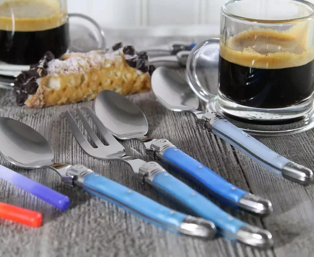 French Home Laguiole Cocktail or Dessert Spoons and Forks, Set of 8 4