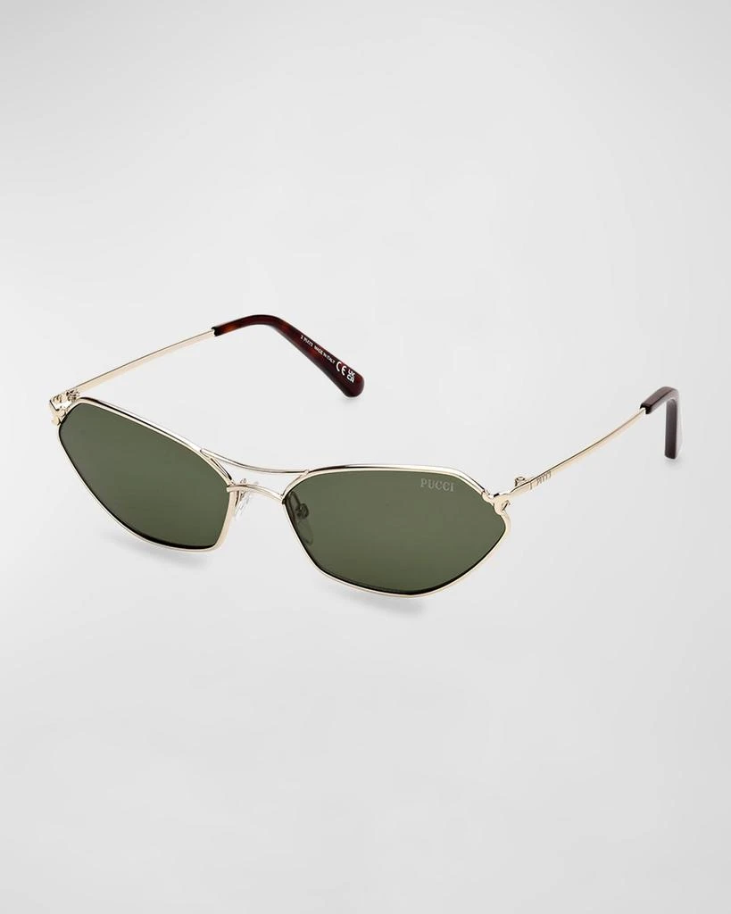 Geometric Metal & Acetate Rectangle Sunglasses – On Sale Now  display picture 2