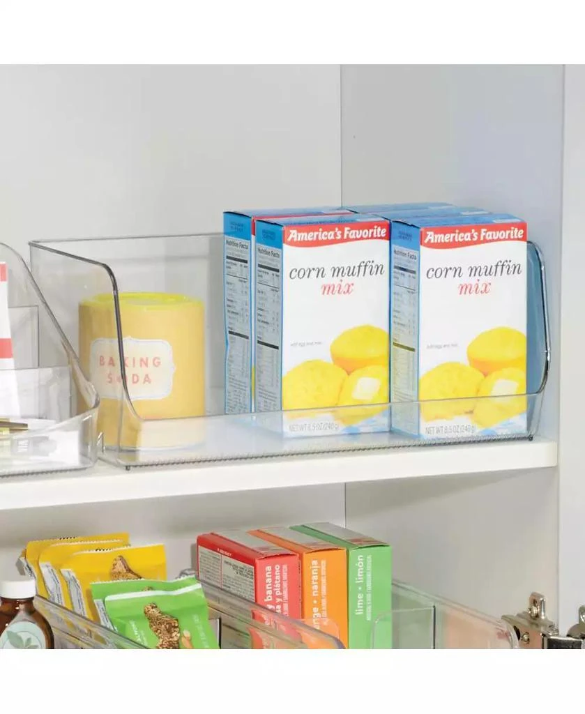 iDesign Wide Stackable Open-Front Storage Bins - Set of 3 - Clear - Made in USA 3