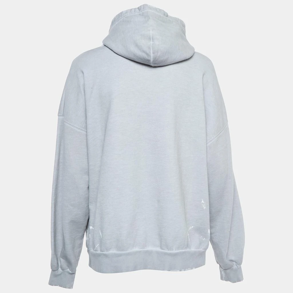 Balenciaga Balenciaga Grey Distressed Cotton Graphic Print Hoodie S 2