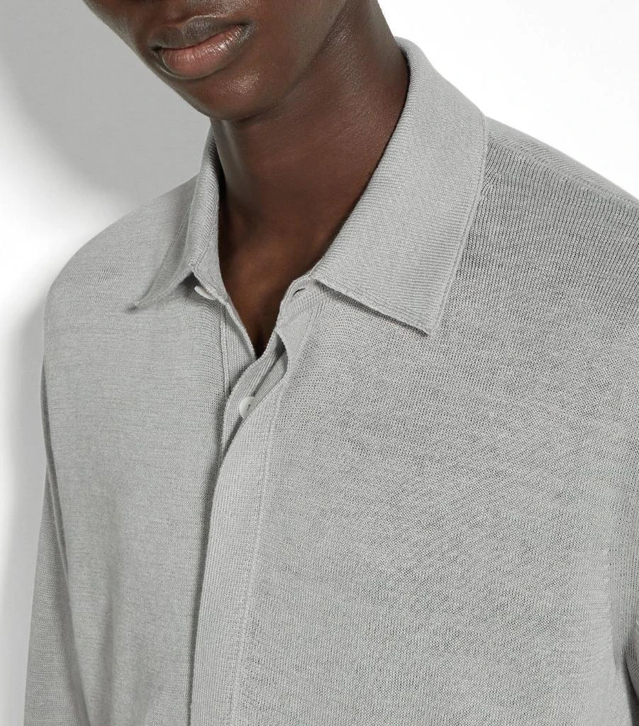 Zegna Linen-Mulberry Silk Polo Shirt 5