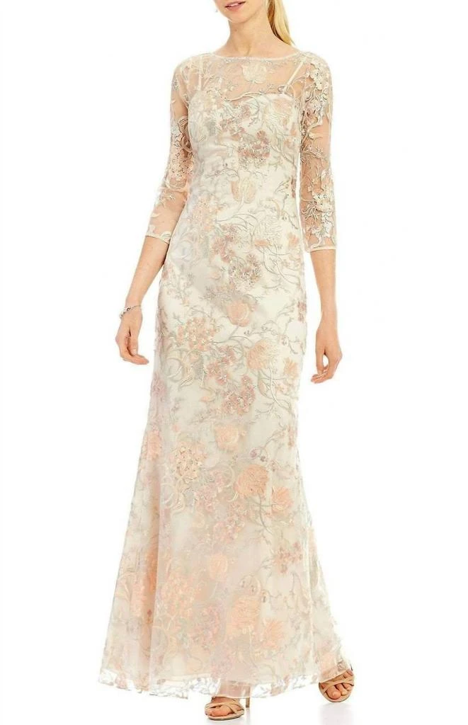 Aidan Mattox Aidan Mattox - Sheer Embroidered Lace Gown