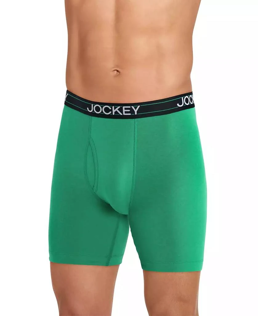 Jockey Men's Lightweight Cotton Blend 7" Long Leg Boxer Briefs, Pack of 4 4