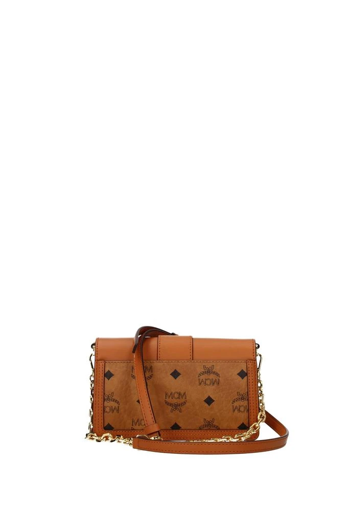 MCM Crossbody Bag Leather Brown Cognac 3