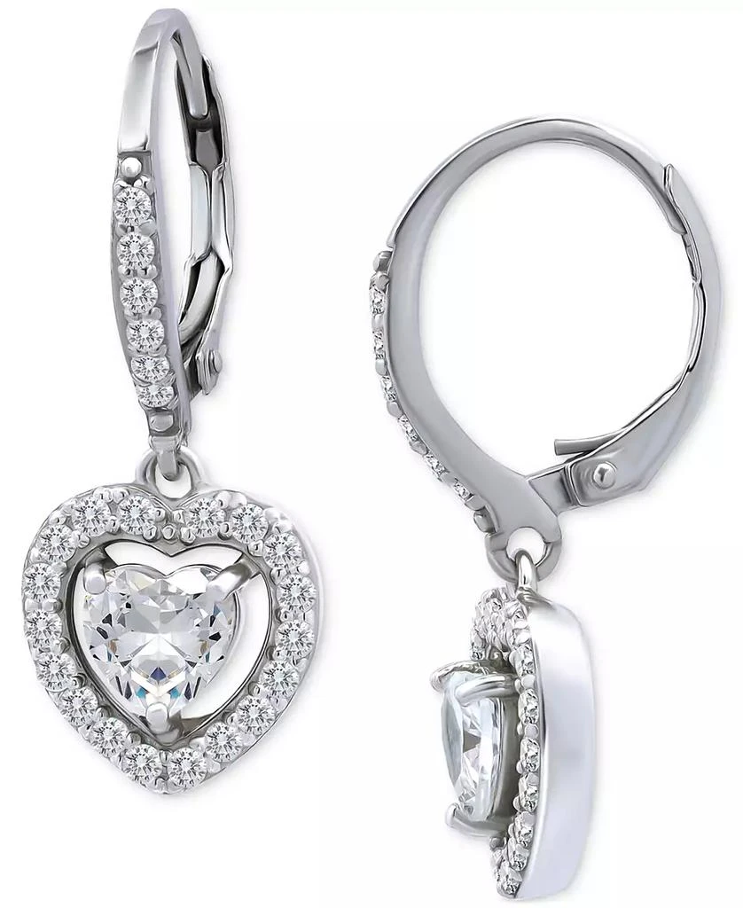 Giani Bernini Cubic Zirconia Leverback Heart Drop Earrings in Sterling Silver, Created for Macy's 3
