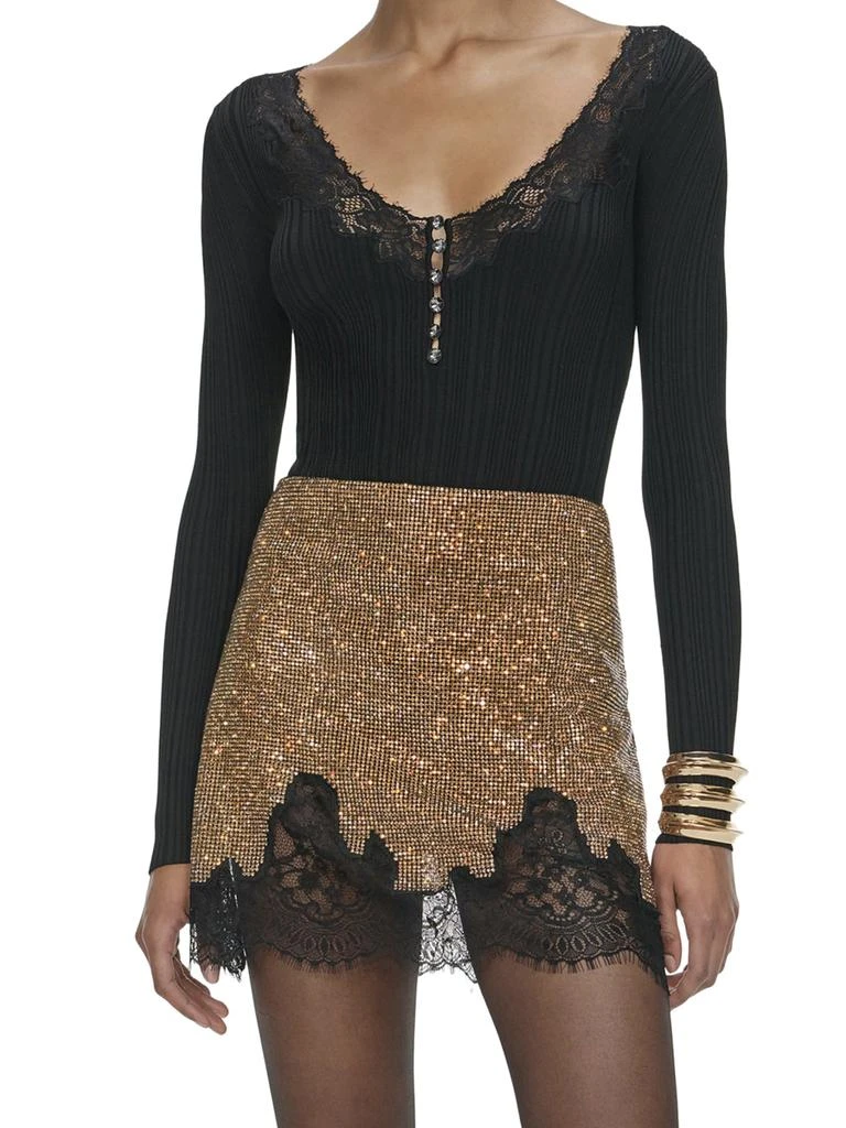 Self Portrait CHAIN LINE MINI SKIRT WITH CRYSTALS 4