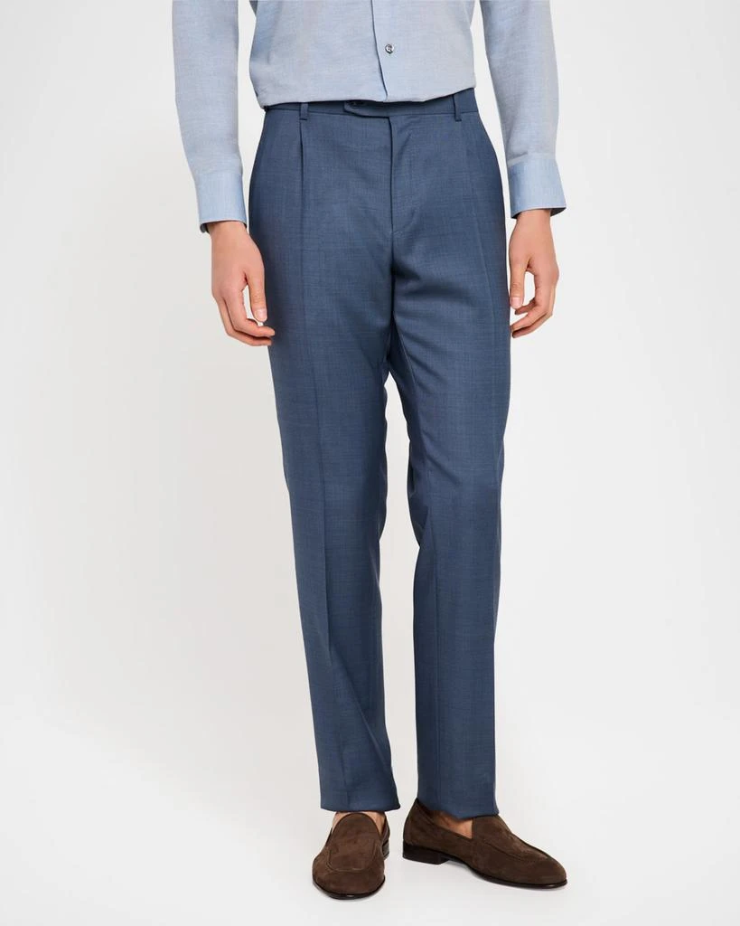 Brioni Men's Wool Sharkskin Trousers 4