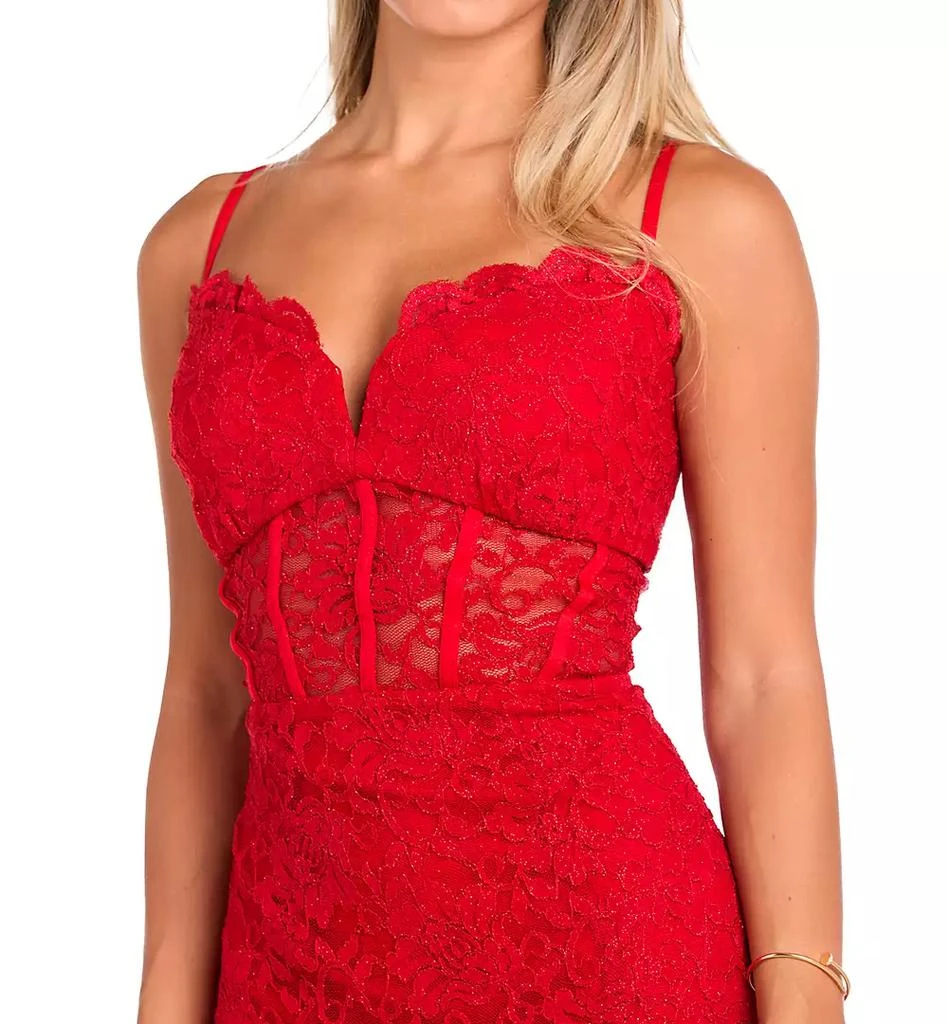 Morgan & Company Juniors' Sleeveless Glitter Lace Gown 3