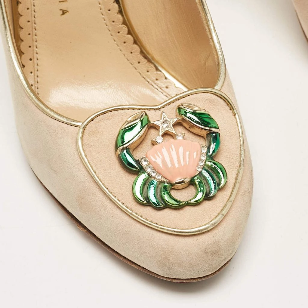 Charlotte Olympia Charlotte Olympia Beige Suede Birthday Zodiac Pumps Size 36.5 7