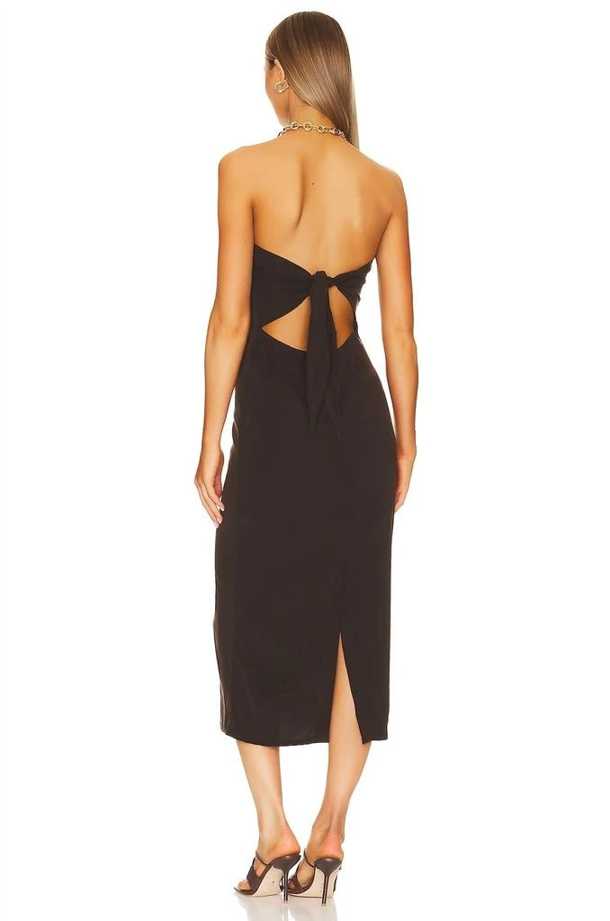 Anemos Strapless Tie Back Dress In Brown 3