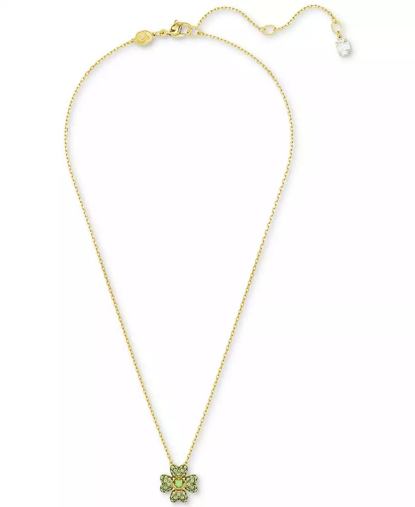 Swarovski Gold-Tone Color Crystal Clover Pendant Necklace, 15" + 2-3/4" extender 2