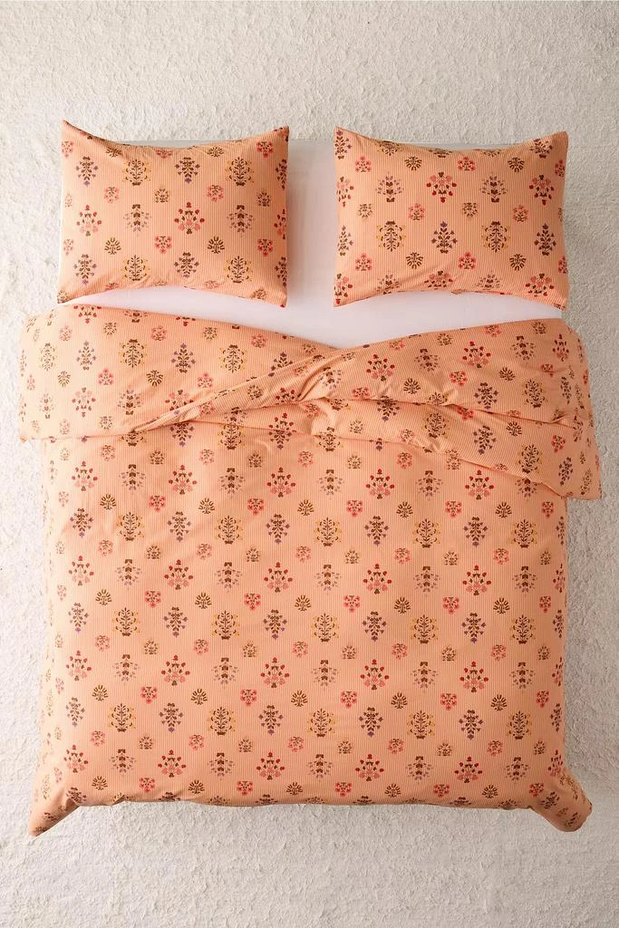 Urban Outfitters Aria Woodblock Floral Patterned Duvet Cover Set 2