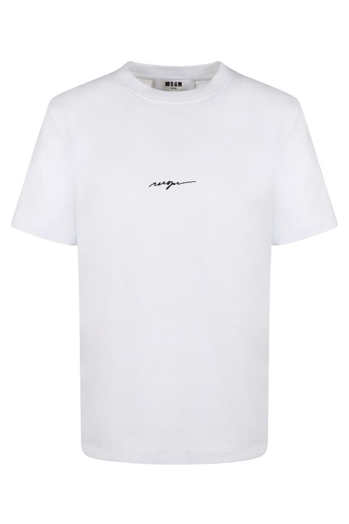 MSGM Logo Printed CrewneckＴシャツ Crew neck T-shirt with MSGM box logo - MSGM Official