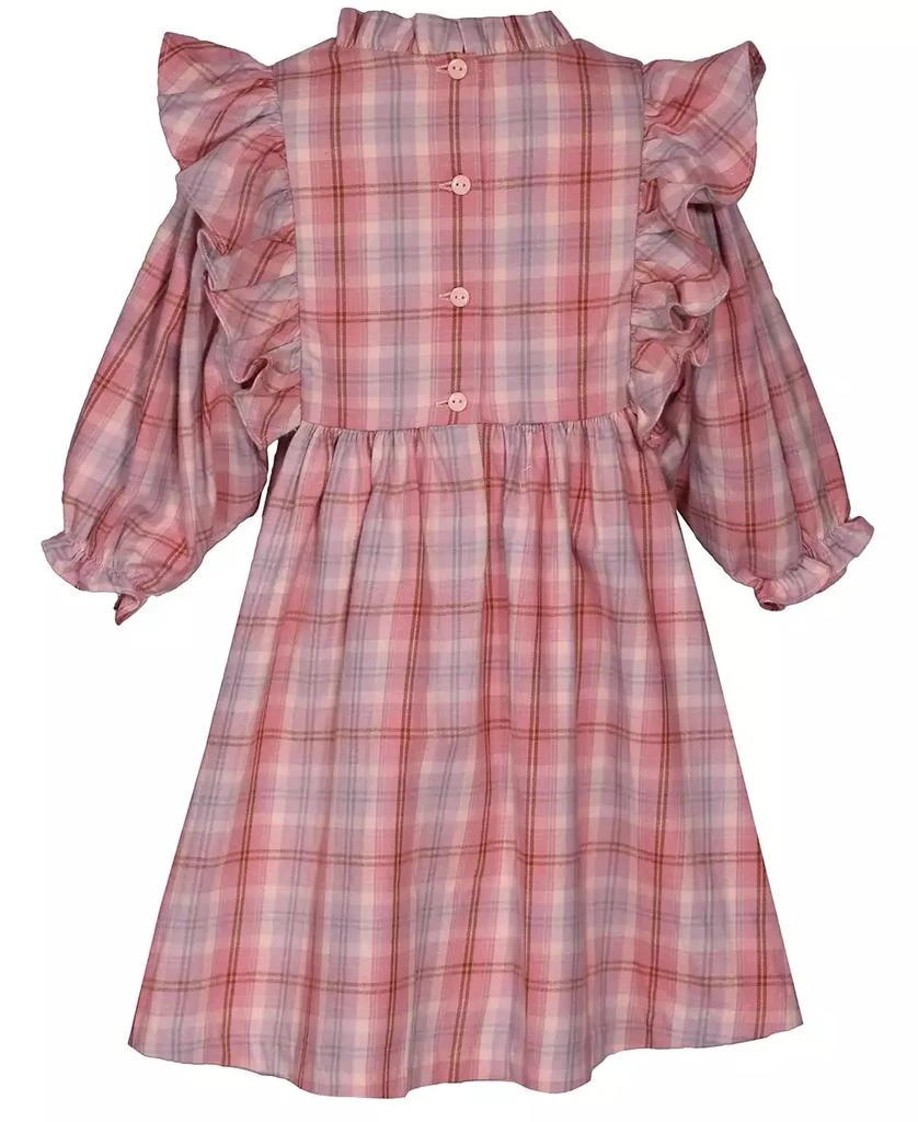 Bonnie Jean Little Girls Pinafore Ruffled Plaid Smocked Dress 3