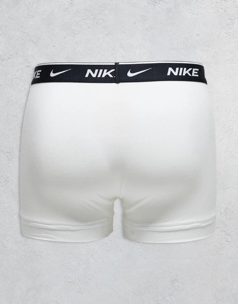 NIKE Nike cotton stretch 3 pack boxer briefs in white with black waistbands