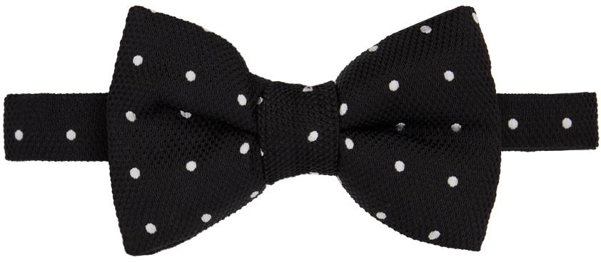 TOM FORD Black Polka Dot Bow Tie