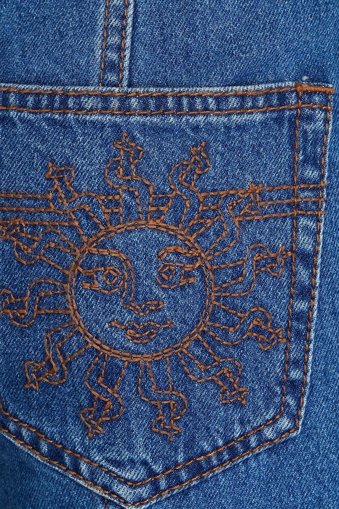パンツ SWAGGER back embroidery denim Men's Loose Fit Handmade Tiger Embroidered Punk Hip Hop