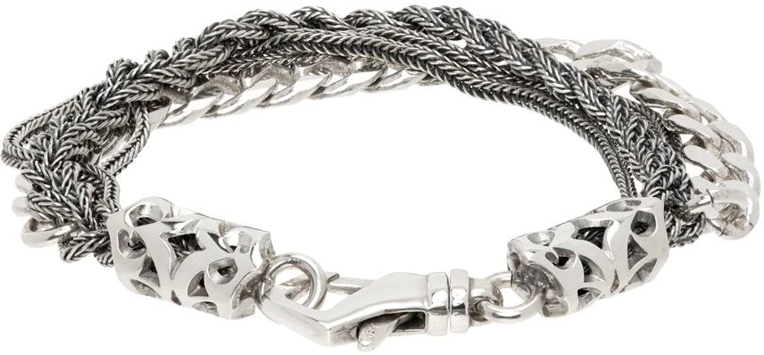Emanuele Bicocchi Silver Double Braided Bracelet 2