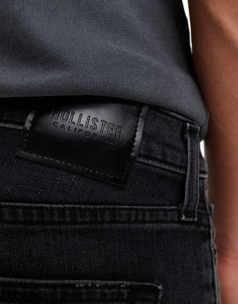 HOLLISTER Hollister slim straight fit jeans in washed black 2