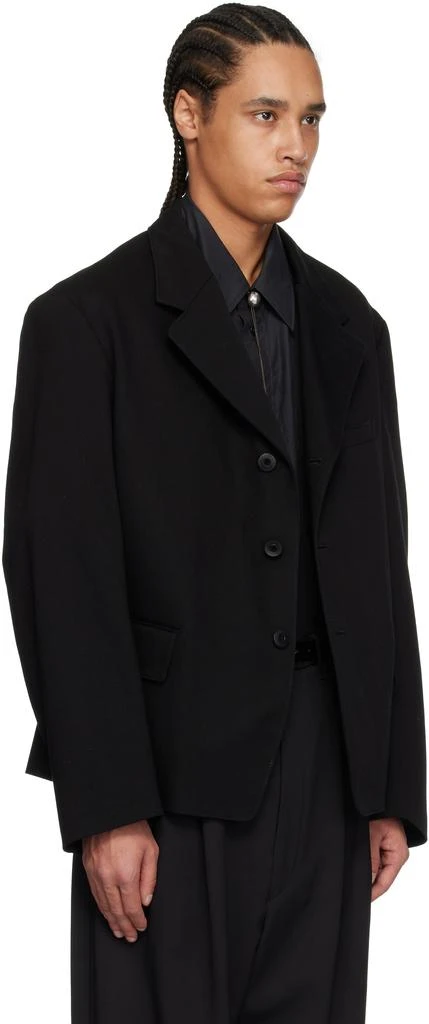 Lemaire Black Single-Breasted Tailored Workwear Blazer 2