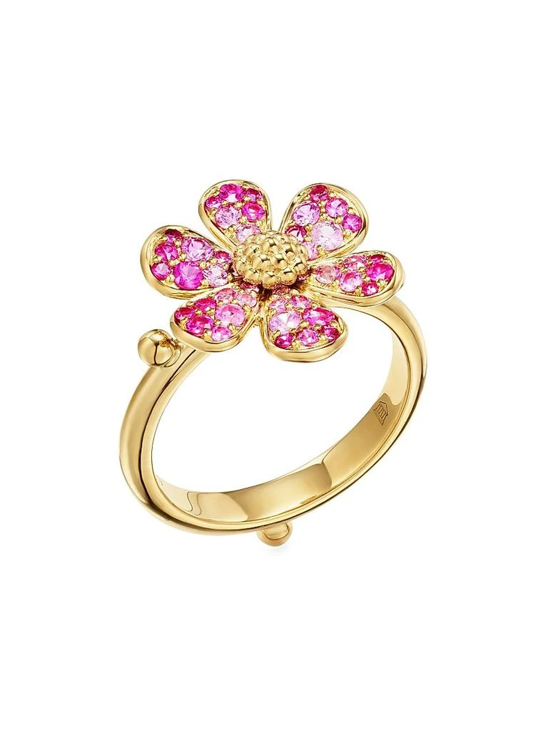 Temple St. Clair Florence86 18K Yellow Gold 
Multi-Gemstone Flower Ring