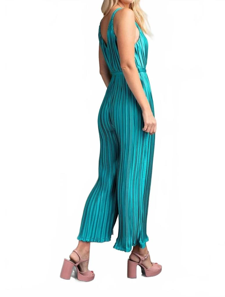 GLAM Pleated Jumpsuit In Teal 3