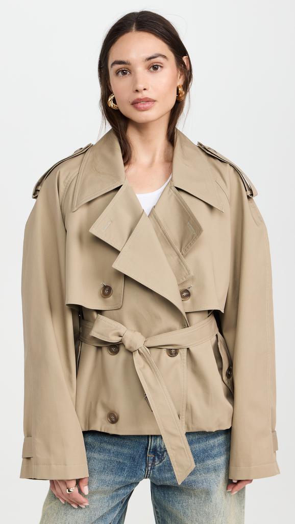 Pixie Market Oversized Cropped Trench Jacket