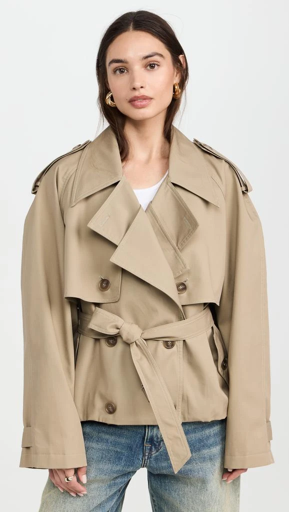 Pixie Market Oversized Cropped Trench Jacket 1